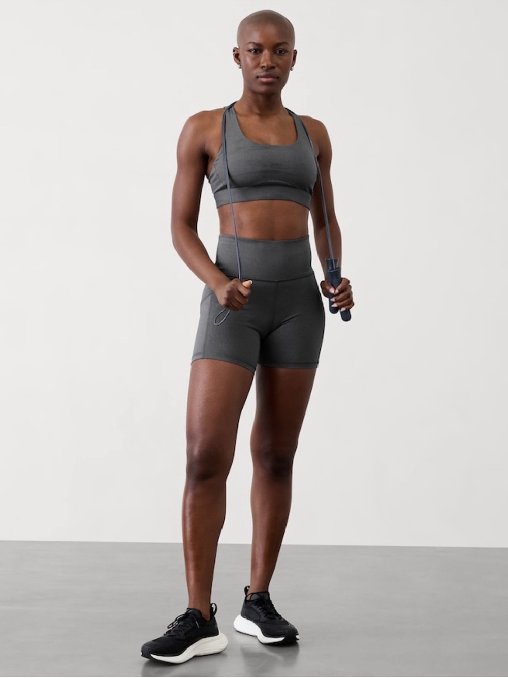 Athleta Dark Gray High-Rise Bike Shorts